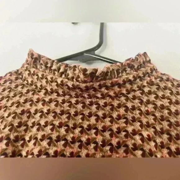 52seven Hacci Drop Waist Mock Neck Dress Sz M Brown multicolor - Picture 6 of 14